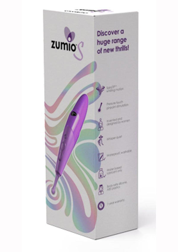 Zumio S - Caress Silicone Spiro Tip Rotation Rechargeable Clitoral Stimulator - Purple