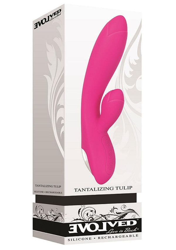 Evolved Tantalizing Tulip Silicone Vibrator Waterproof Pink 8.25 Inch