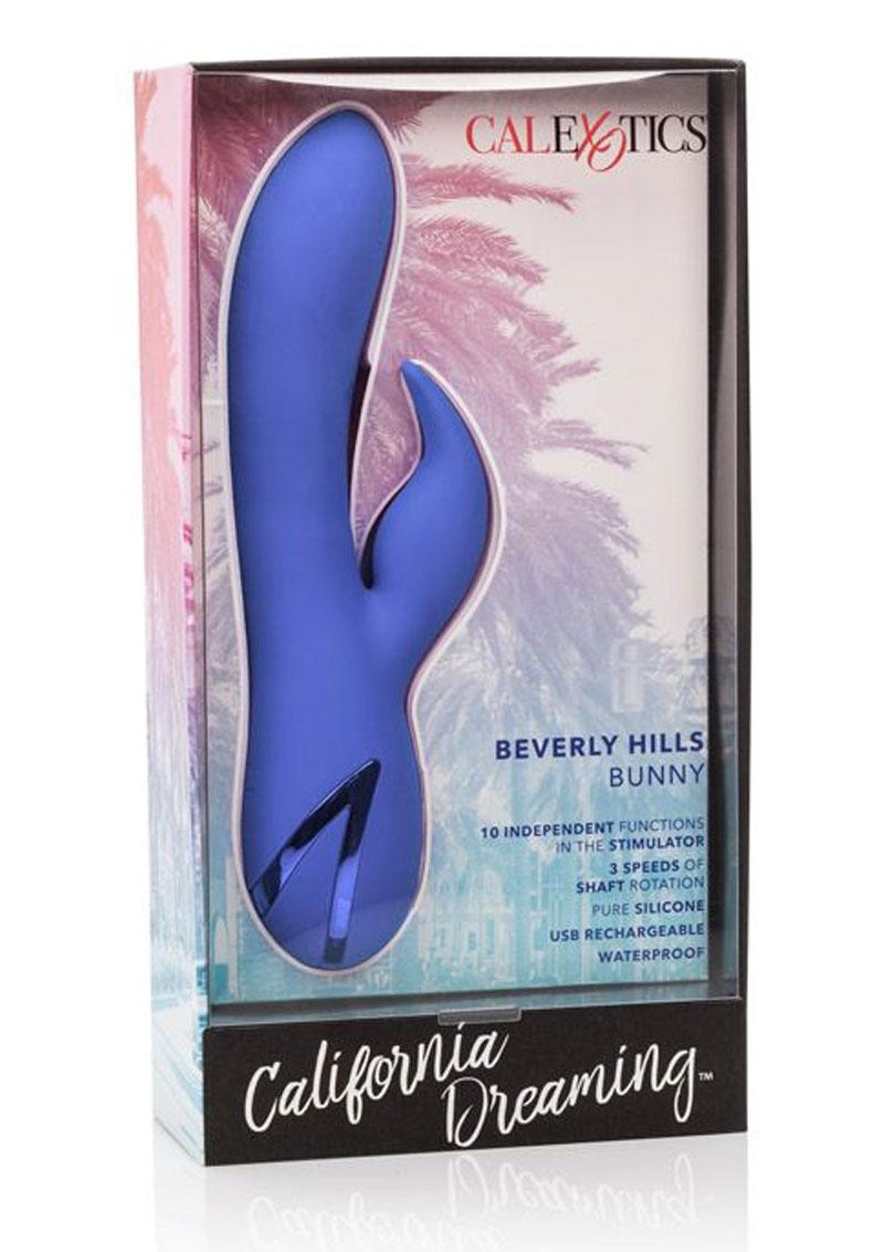 California Dreaming Beverly Hills Bunny Silicone Usb Rechargeable Multifunction Waterproof Blue