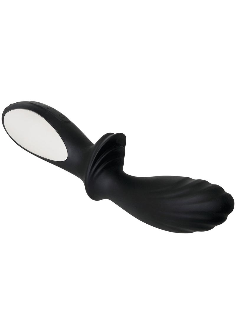 Adam & Eve The Silicone Warming Prostate Massager Waterproof Black 7.75 Inch