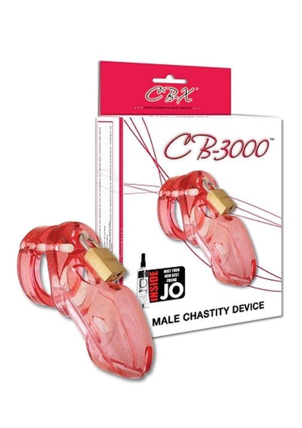 CB-3000 Designer Collection Male Chasitity Device With Lock - Red