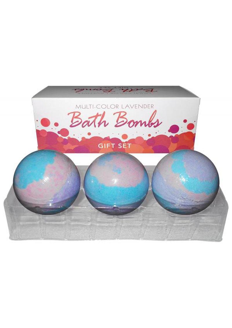 Multi Color Lavender Bath Bombs Gift Set (3 Per Box)