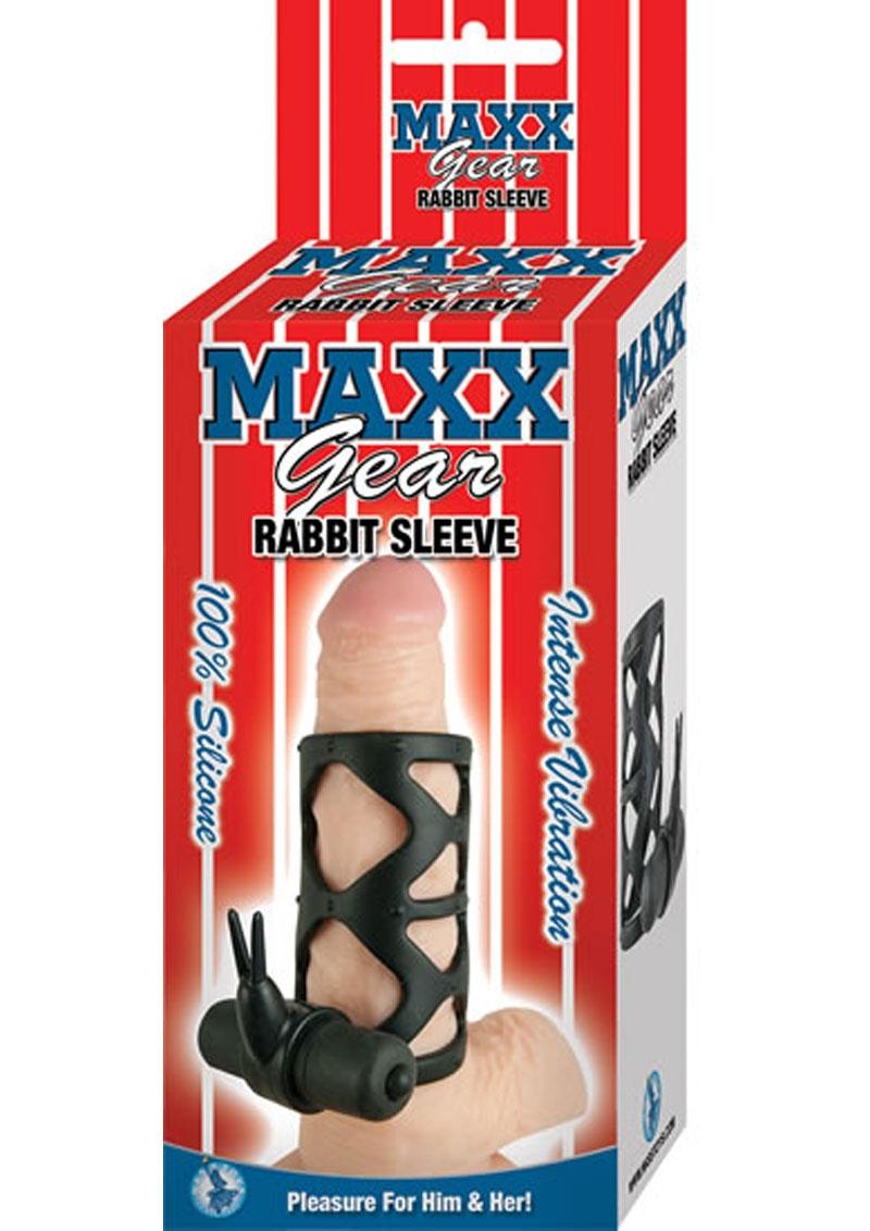 Maxx Gear Silicone Rabbit Sleeve Waterproof Black 3 Inch