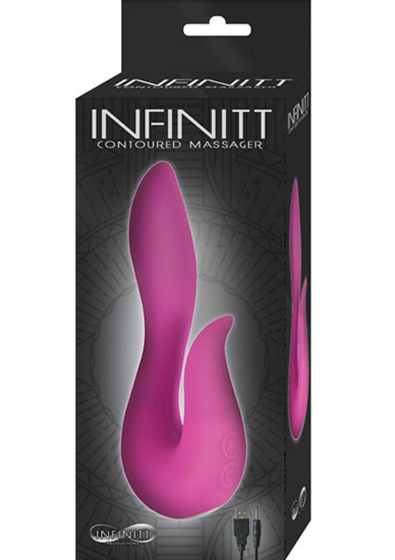 Infinitt Silicone Contoured Massager Waterproof Pink 6.5 Inch