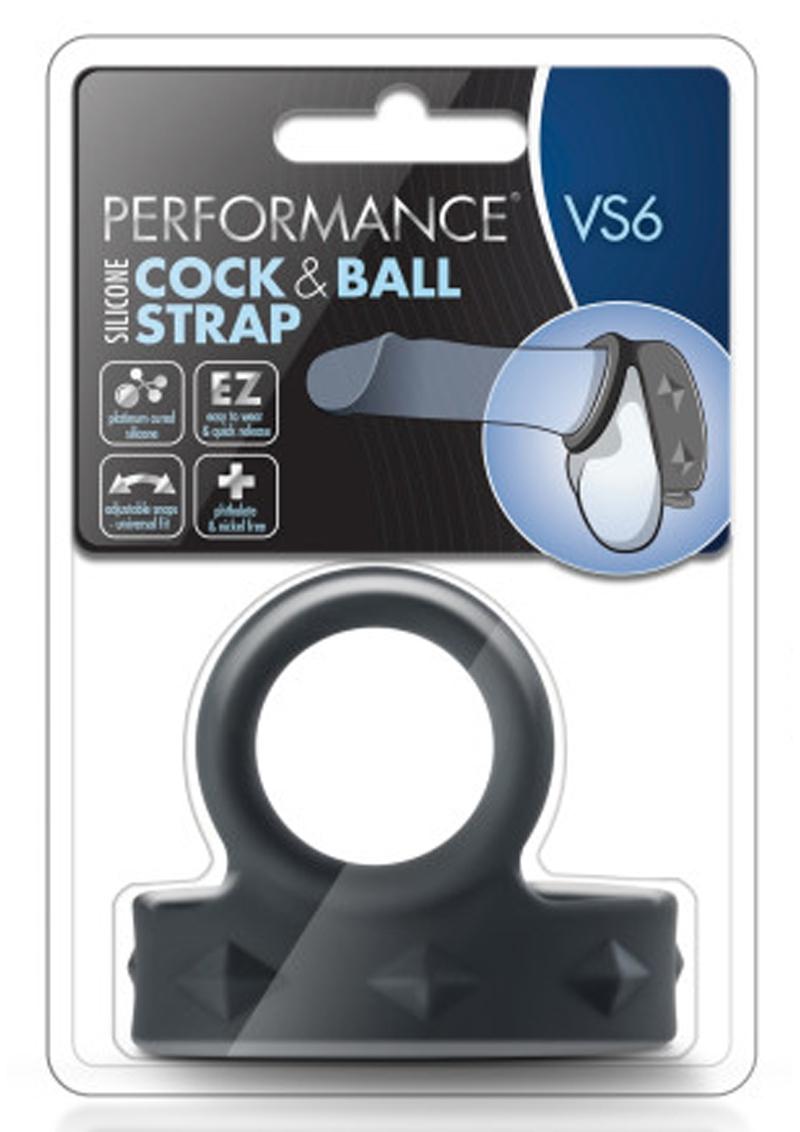Performance Vs6 Silicone Cock & Ball Strap - Black