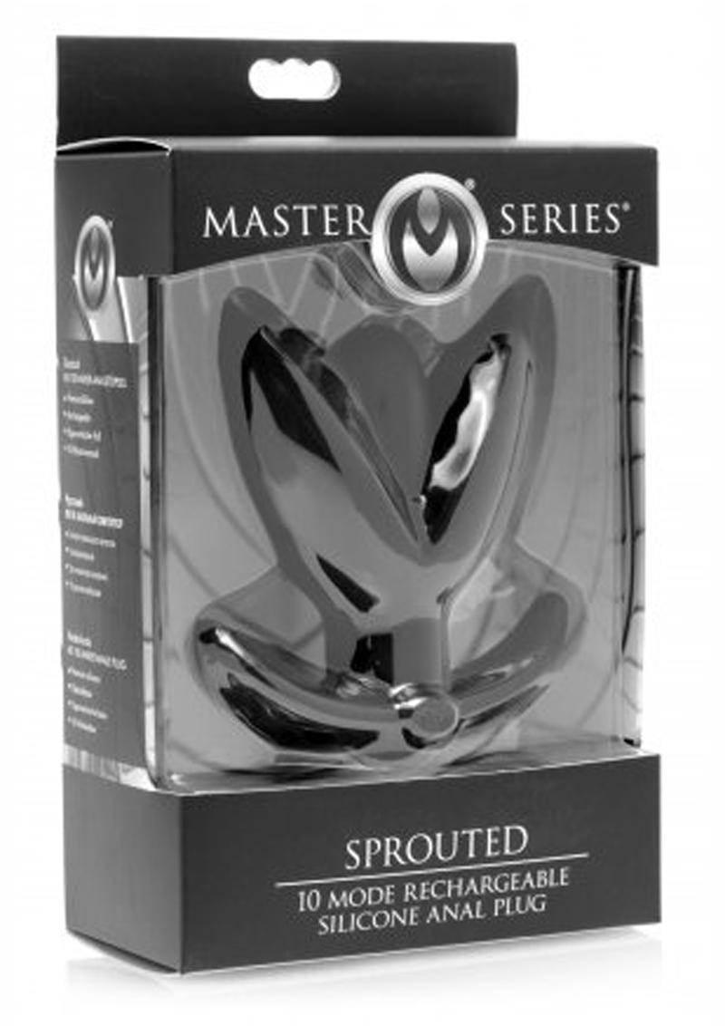 Master Series Sprouted 10X Usb Rechargeable Silicone Anal Plug Expander 4 Inch