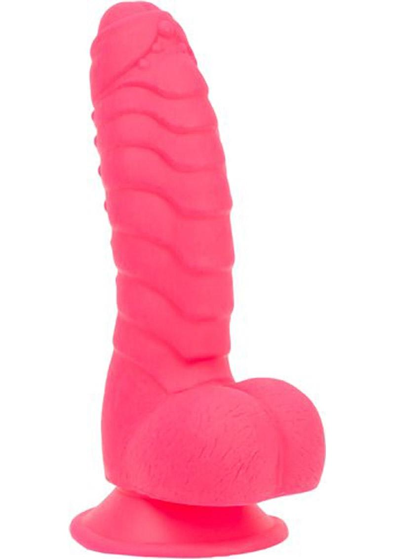 Addiction Toy Collection Tom Silicone Dildo With Balls 7in - Pink