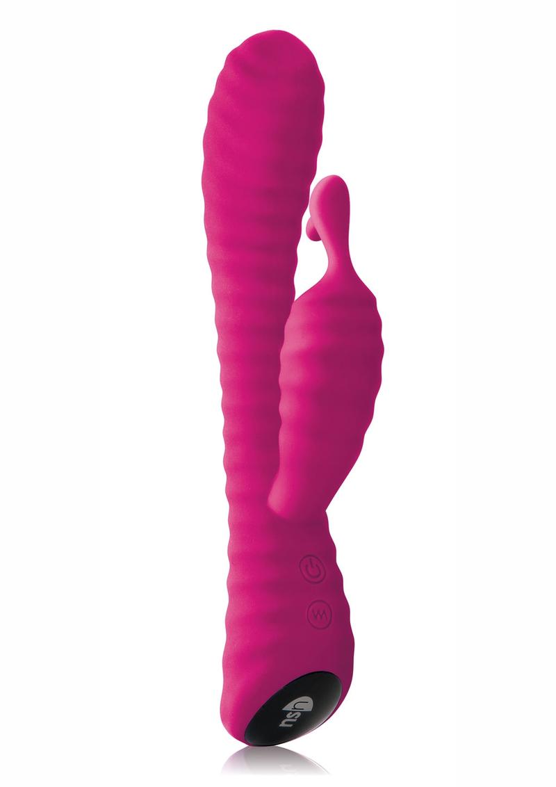 Inya Ripple Rabbit Silicone Vibe Pink 8.5 Inch