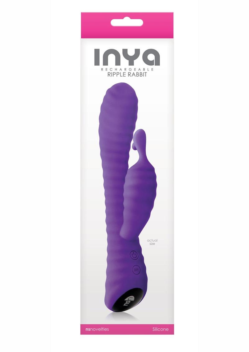 Inya Ripple Rabbit Silicone Vibe Purple 8.5 Inch