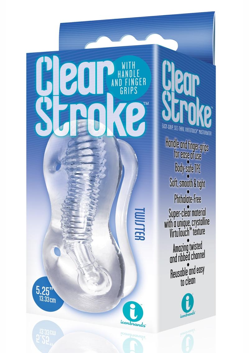 The 9'S Clear Stroke Twister Masturbator Clear 5.25 Inch