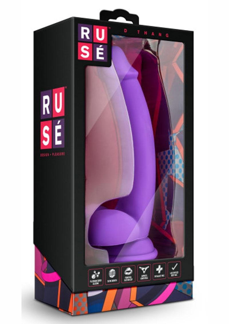 Ruse D Thang Silicone Dildo With Balls 7.75In - Purple
