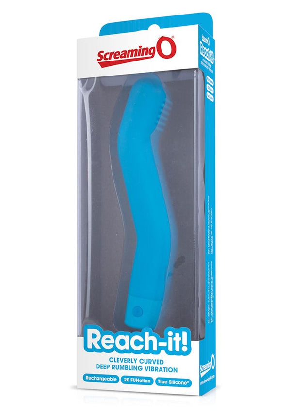Reach It Silicone USB Rechargeable G-Spot Vibrator Waterproof Blue