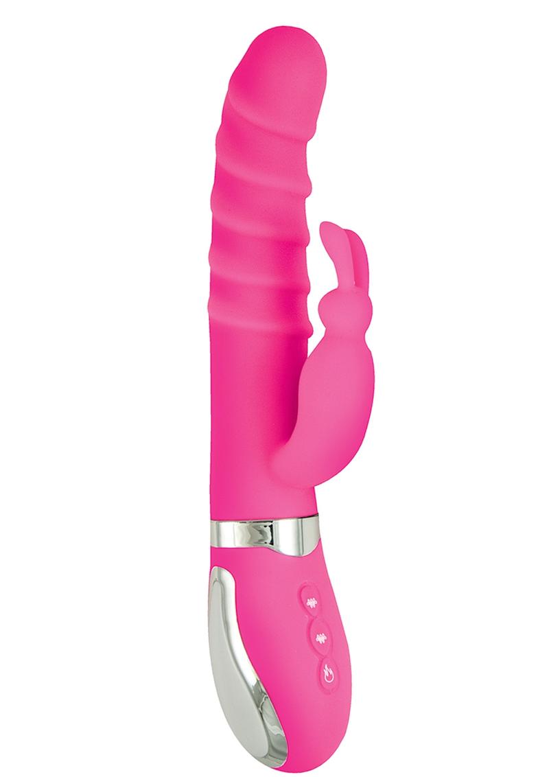 Nasstoys Energize Silicone Heat Up Bunny 1 Waterproof Pink 9 Inch