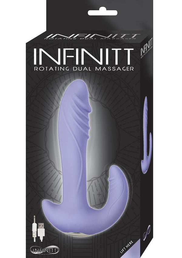 Infinitt Rotating Dual Massager Silicone Rechargeable Waterproof Purple