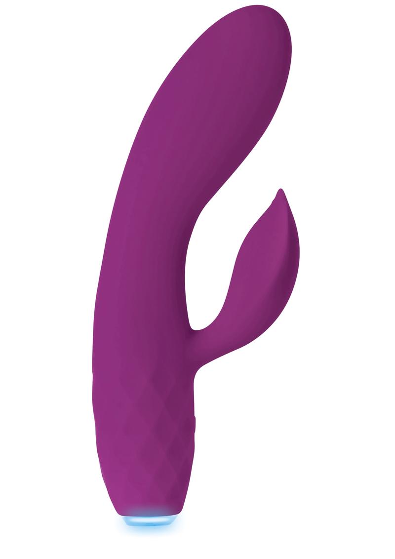 Glimmer Rechargeable Silicone Light-Up Rabbit Vibrator - Purple