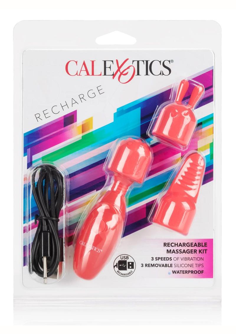 Calexotics Rechargeable Massager Kit Waterproof Red