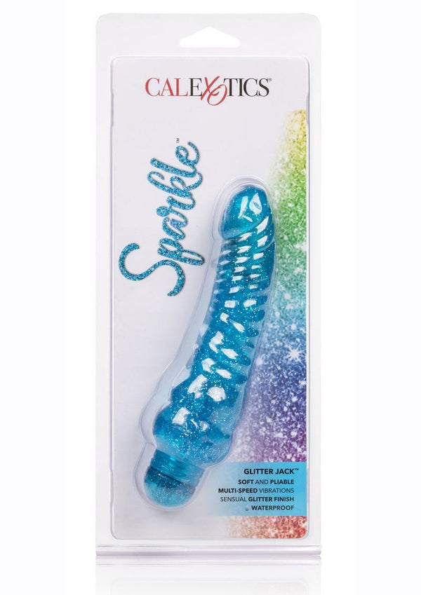 Sparkle Glitter Jack Vibrator Waterproof Blue 5.75 Inches