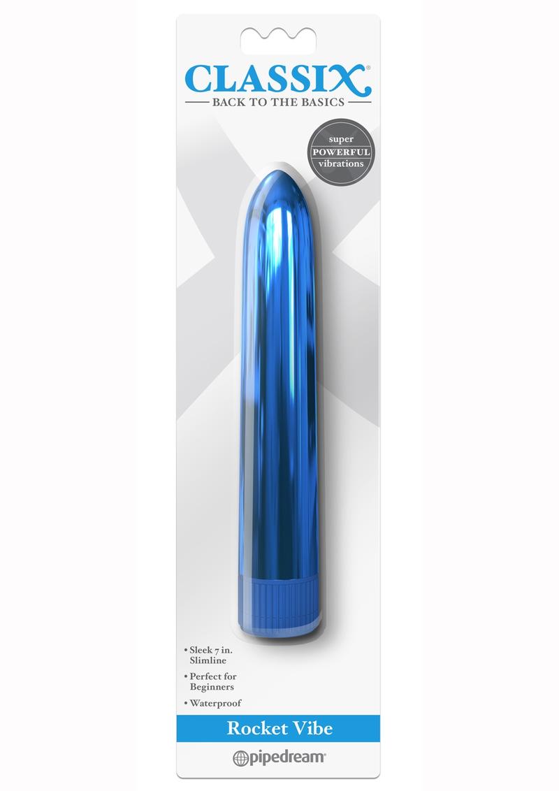 Classix Rocket Vibe Waterproof 7 Inches Blue