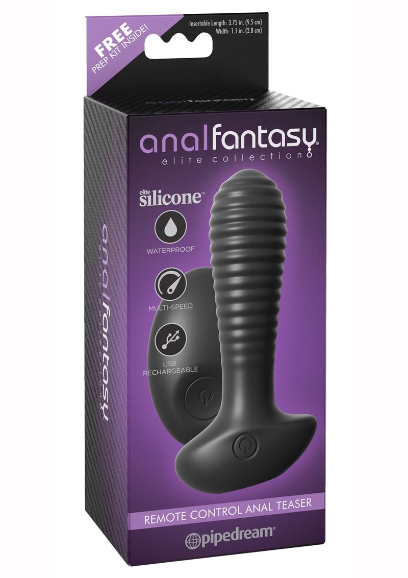 Anal Fantasy Elite Silicone Wireless Remote Control Anal Teaser Waterproof Plug Black  4.7 Inch