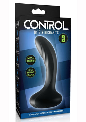 Sir Richard's Control Ulitimate Silicone Prostate Massager Rechargeable Vibrating - Black