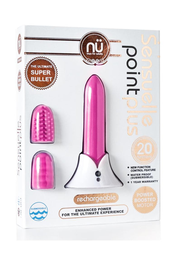 Point Plus 20 Function Bullet Silicone Rechargeable Waterproof Pink