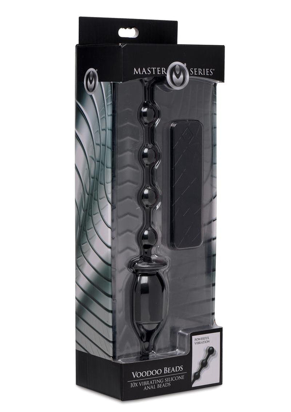 Master Series Voodoo Beads Vibrating Silicone Anal Beads - Black