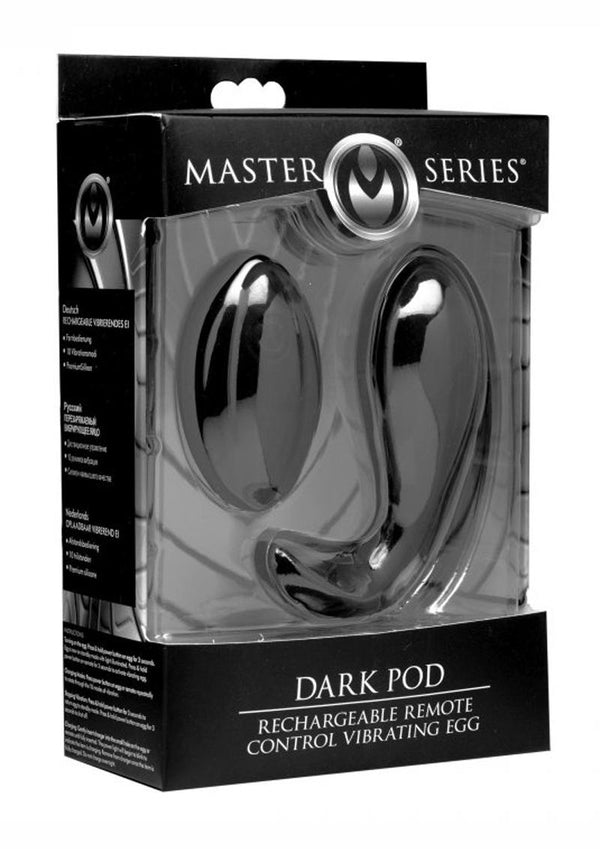 Master Series Dark Pod Remote Control Vibrating Egg - Black