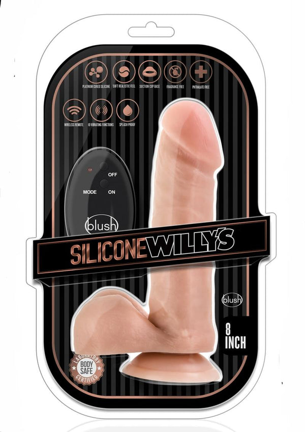 Silicone Willy'S Silicone Dildo 8In With Remote Control - Vanilla