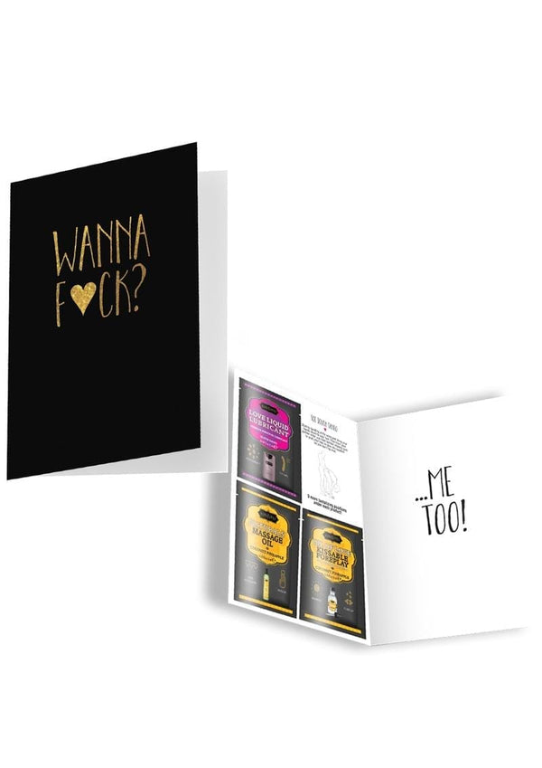Naughty Notes Greeting Card "Wanna Fuck" With Lubricants