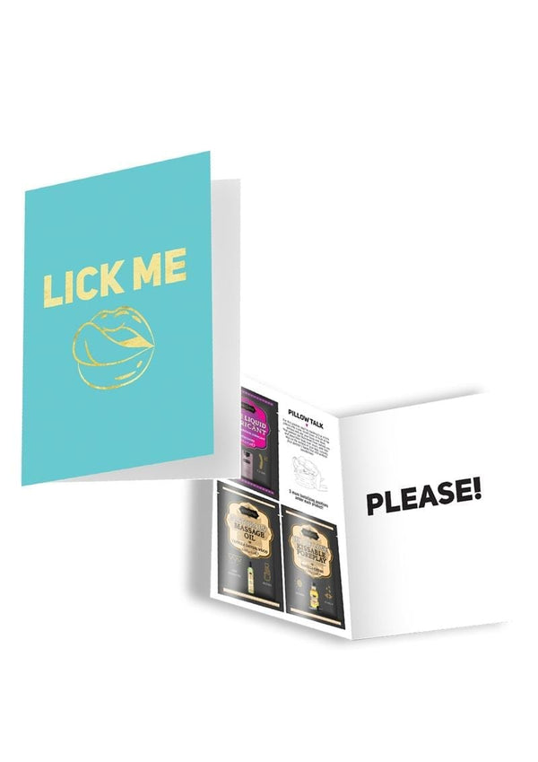 Naughty Notes Greeting Card "Lick Me" With Lubricants