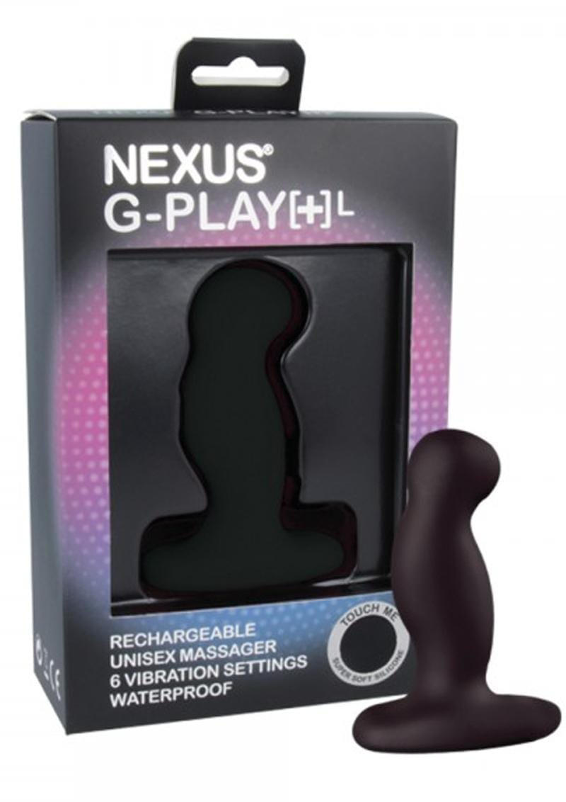 Nexus G-Play+L Rechargeable Silicone G-Spot And P-Spot Vibrator - Large - Black