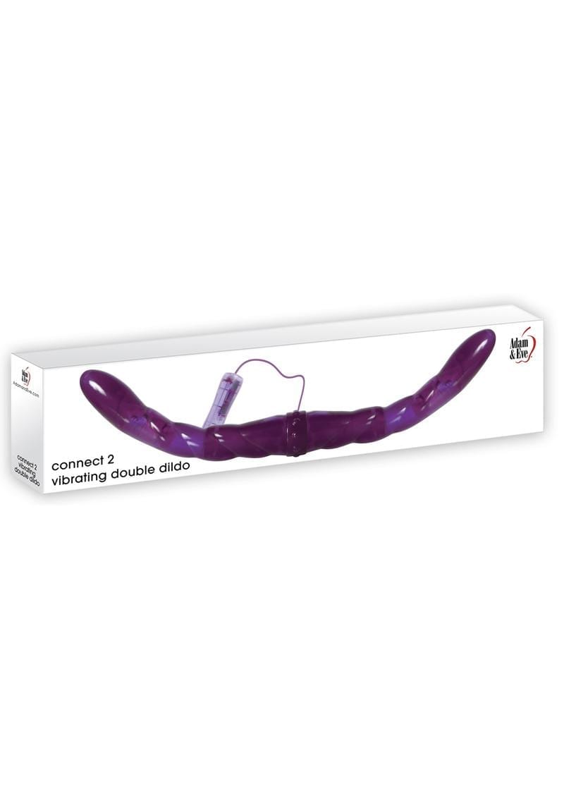Adam & Eve Connect 2 Vibrating Double Dildo With Wired Remote Control Purple