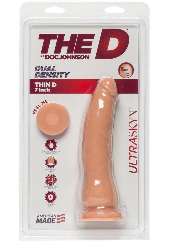 The D Thin D Ultraskyn Dildo 7in - Vanilla