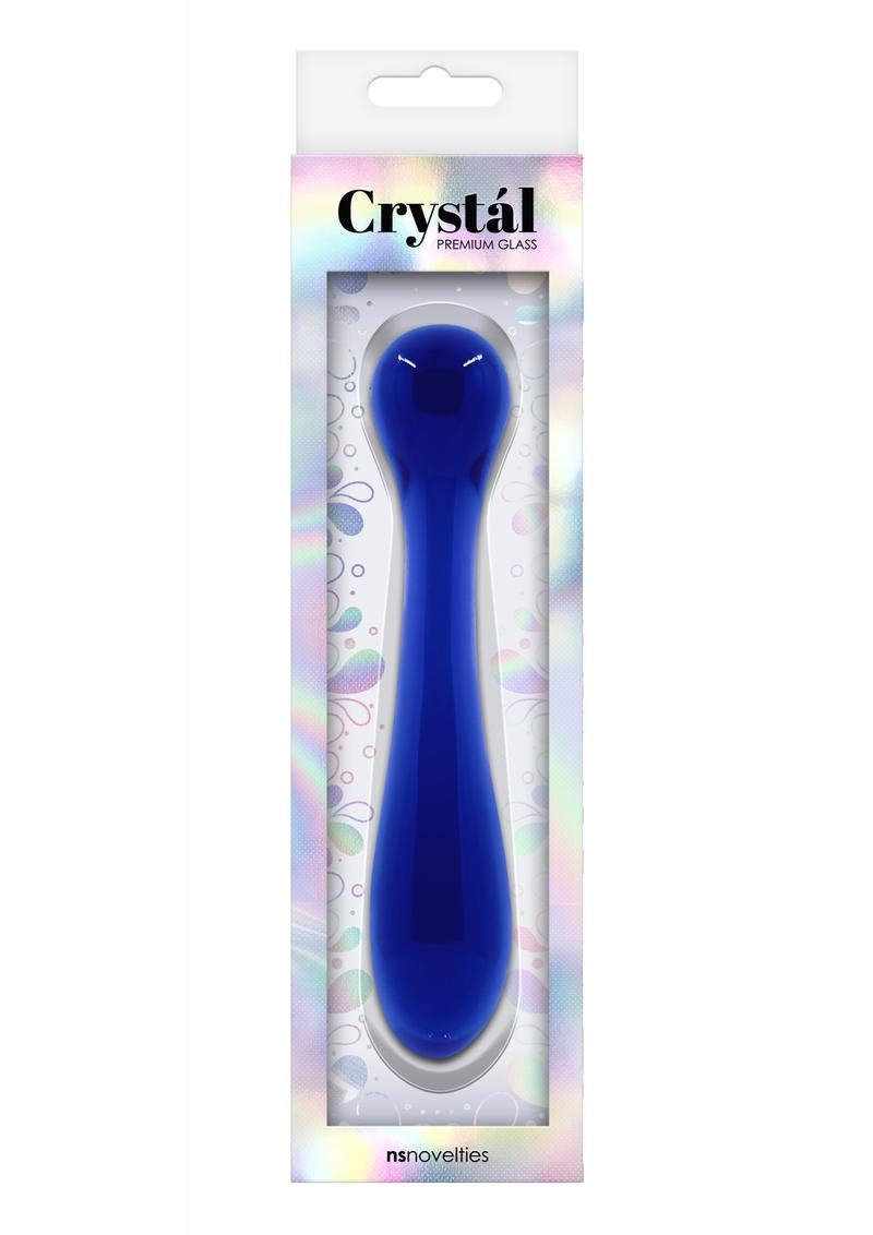 Crystal Premium Glass Pleasure Wand 6.77in - Blue