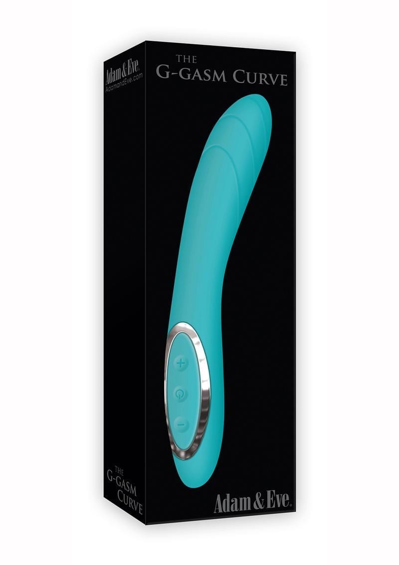 Adam & Eve The G-Gasm Curve Silicone Usb Rechargeable Vibrator Waterproof  Blue 8.25 Inch