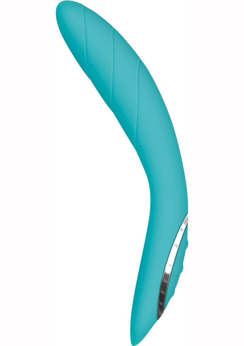Adam & Eve The G-Gasm Curve Silicone Usb Rechargeable Vibrator Waterproof  Blue 8.25 Inch