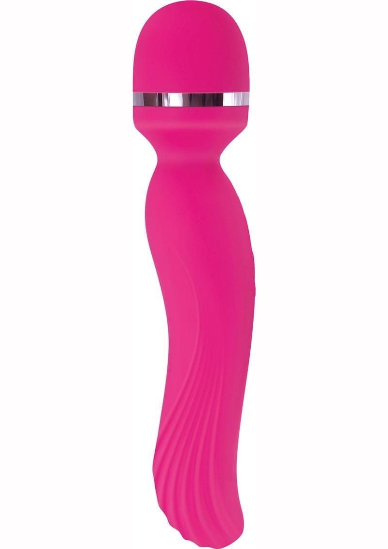 Adam & Eve The Intimate Curves Rechargeable Wand Silicone Usb Recharge Massager Waterproof Pink 7.75 Inch