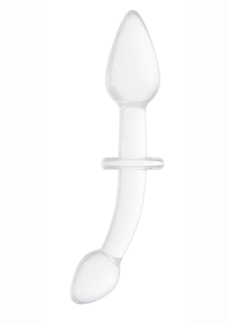 Chrystalino Doubler Borosilicate Glass Double Dong White 7 Inches