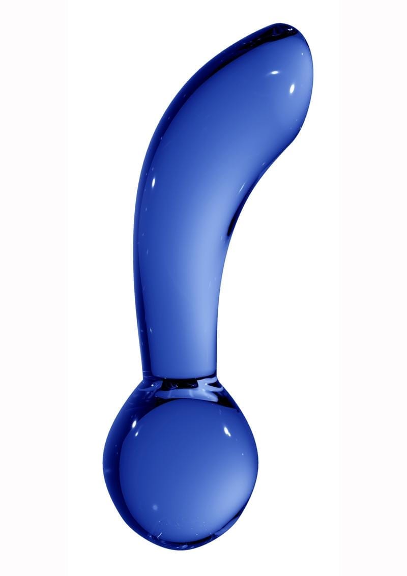 Chrystalino Blaze Borosilicate Glass Butt Plug Blue 4.5 Inches