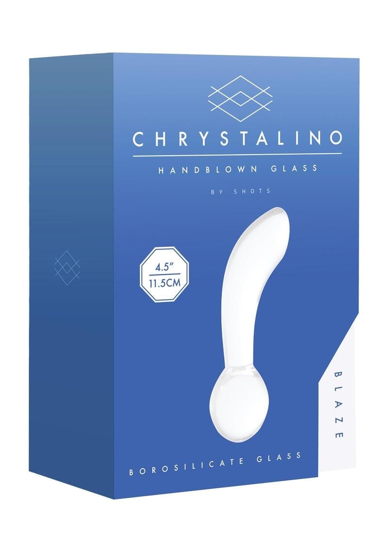 Chrystalino Blaze Borosilicate Glass Butt Plug White 4.5 Inches