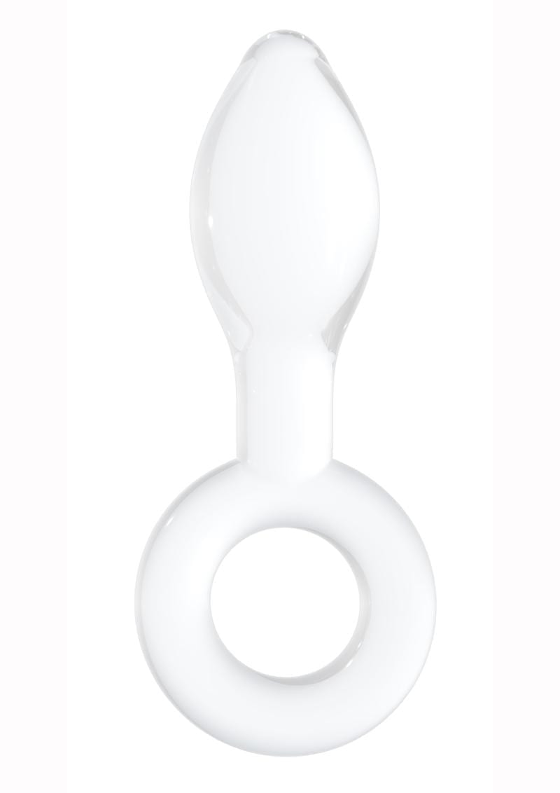 Chrystalino Plugger Borosilicate Glass Butt Plug White 4.5 Inches