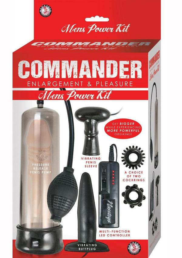 Commander Enlargement & Pleasure Mens Power Waterproof 5 Piece Kit Black