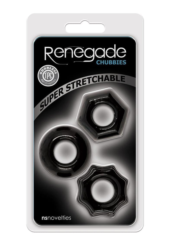 Renegade Chubbies Set Black Non-Vibrating Cock Rings