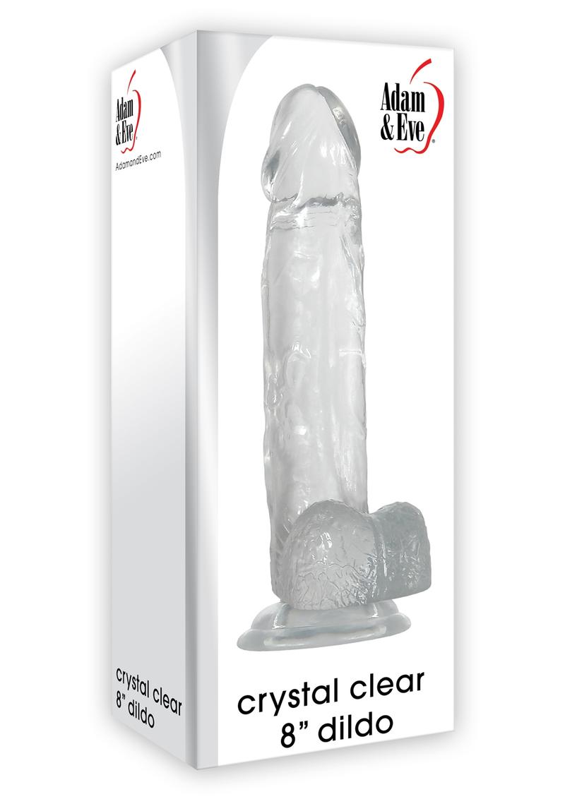 Adam & Eve Crystal Clear Dildo With Balls 8 Inch
