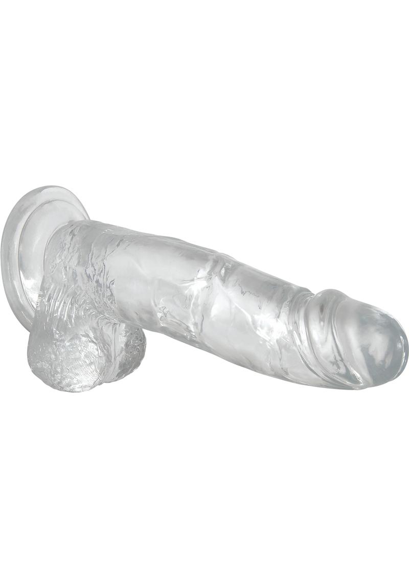 Adam & Eve Crystal Clear Dildo With Balls 8 Inch