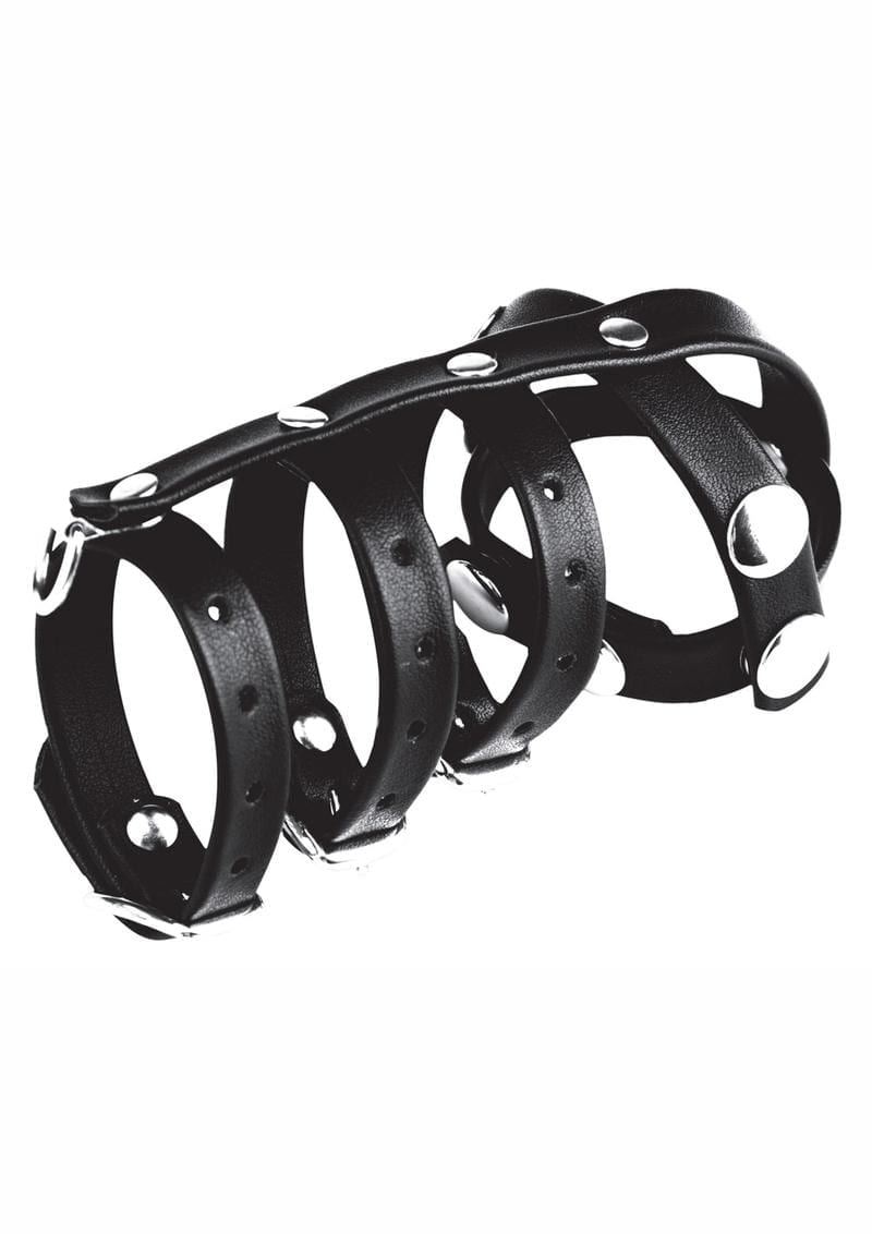Blue Line C & B Gear Triple Cock And Ball Strap With Leash Lead Black