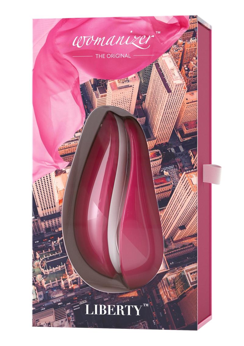 Womanizer Liberty Silicone Usb Rechargeable Clitoral Stimulator Waterproof Red Wine 4.09 Inch