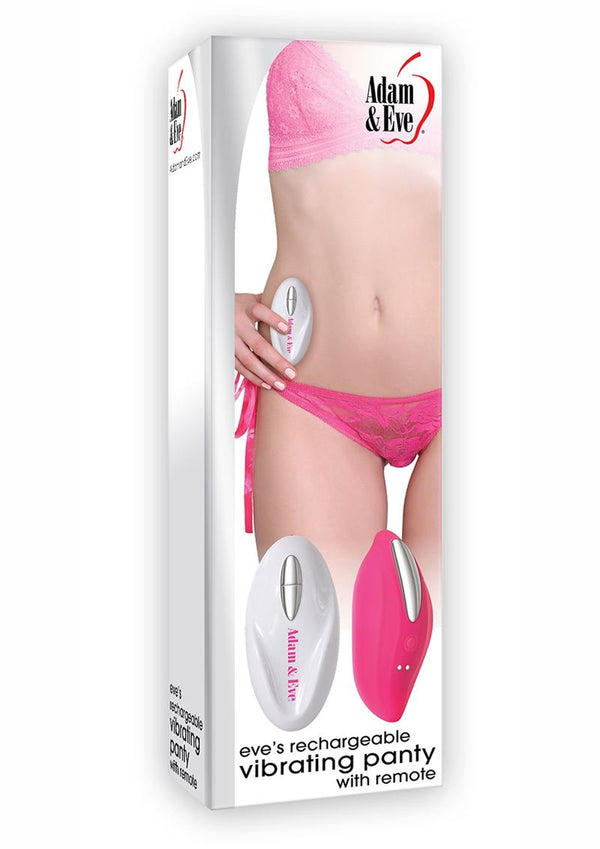 Adam & Eve Eve's Rechargeable Silicone Vibrating Panty With Remote Control - Pink