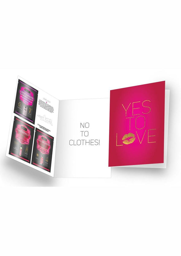 Naughty Notes Greeting Card "Yes To Love" With Lubricants