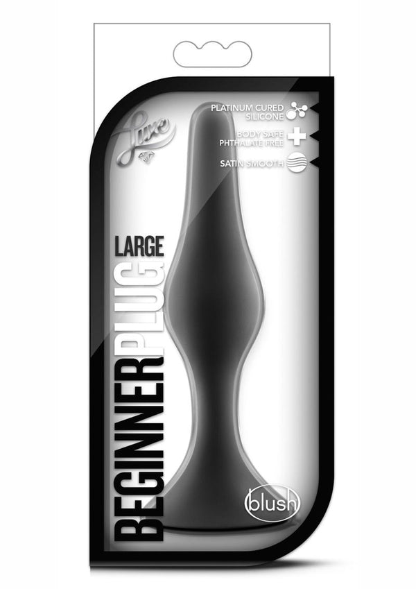 Luxe Beginner Silicone Butt Plug Large - Black